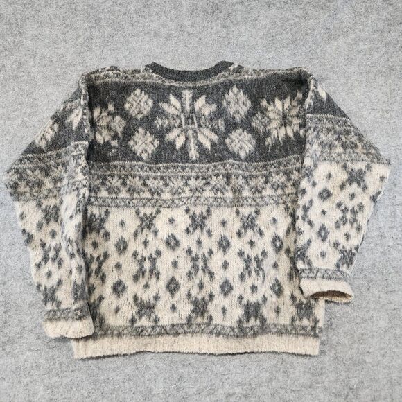 VTG Woolrich Womens Wool Knit Nordic Snowflake Pullover Crewneck Sweater USA - Picture 11 of 12
